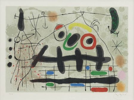 Litografia Miró - Le lézard aux plumes d' or