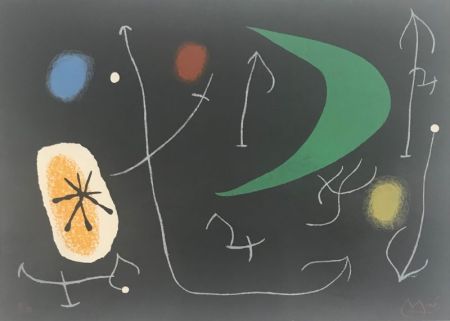 Litografia Miró - Le Lézard aux plumes d'or 