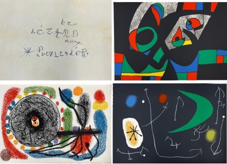 Litografia Miró - Le lézard  aux plumes d`or