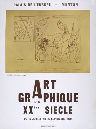 Offset Picasso (After) - Le Minautore aveugle - Art Graphique du XXème siècle, 1969