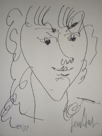 Litografia Paul  - Le modèle, portrait de Lola