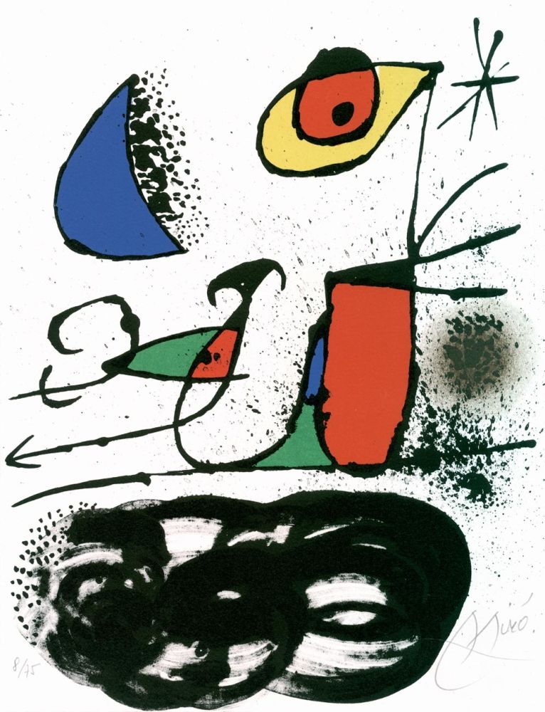 Litografia Miró - Le Monde de l'art n'est pas le monde du pardon