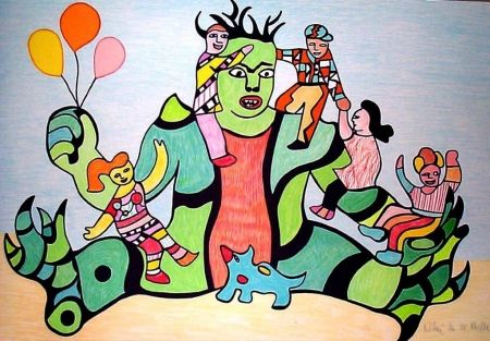 Litografia De Saint Phalle - Le monstre 