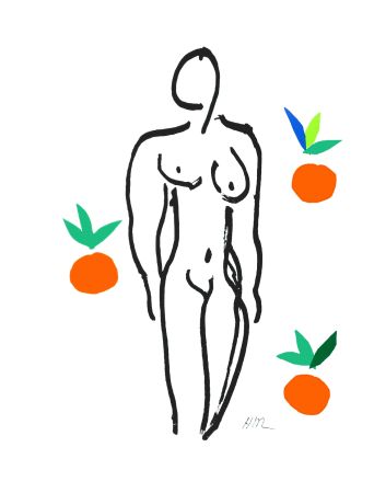 Litografia Matisse - Le Nu aux oranges (Nude with Oranges)
