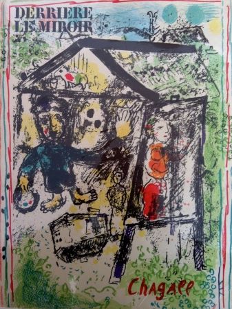 Litografia Chagall - Le peintre devant le village