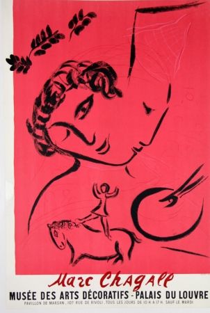 Litografia Chagall - Le Peintre En Rose