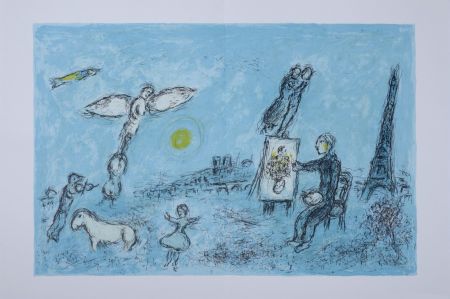 Litografia Chagall - Le peintre et son double