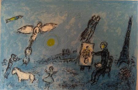 Litografia Chagall - Le peintre et son double