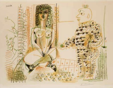 Litografia Picasso - Le peintre et son modele