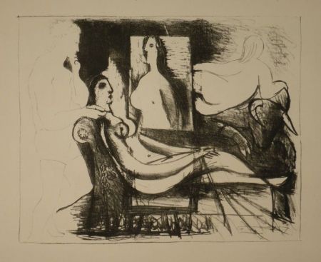 Litografia Picasso - Le peintre et son modèle / Der Maler und sein Modell