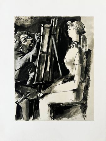 Litografia Picasso - Le Peintre et son Modèle I