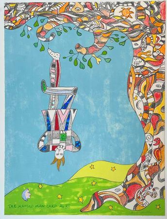 Litografia De Saint Phalle - Le Pendu, Carte Tarot n°12 