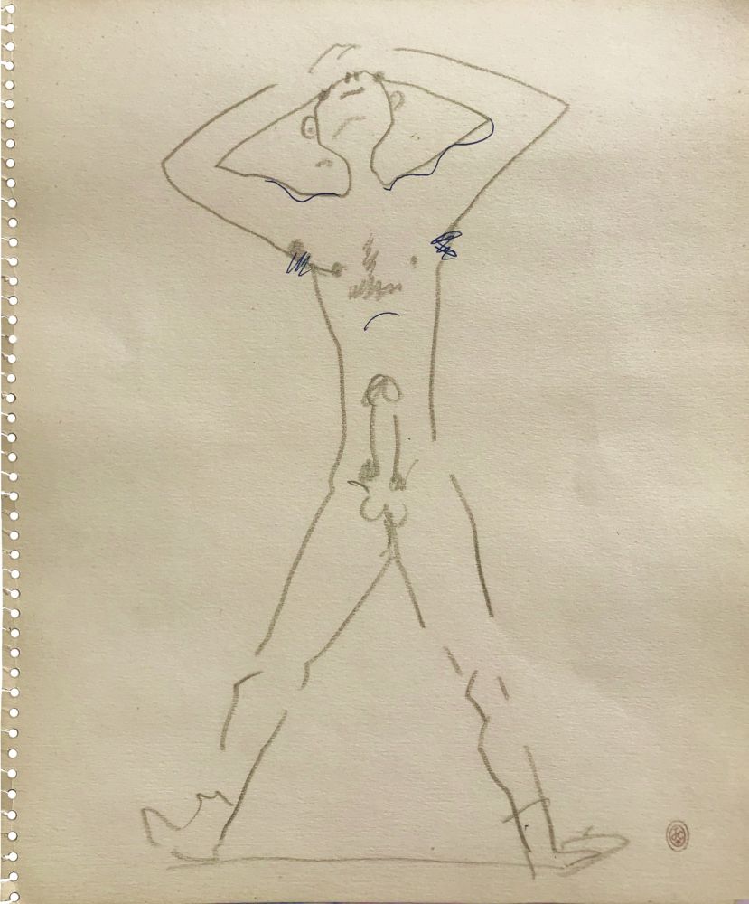 Non Tecnico Cocteau - Le penseur nocturne Original drawing on paper