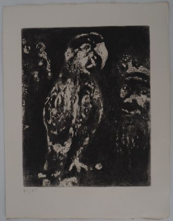 Incisione Chagall - Le perroquet (Les deux perroquets, le roi et son fils)