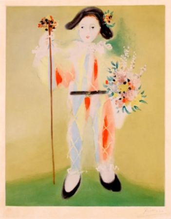 Acquaforte Picasso - Le petit pierrot aux fleurs