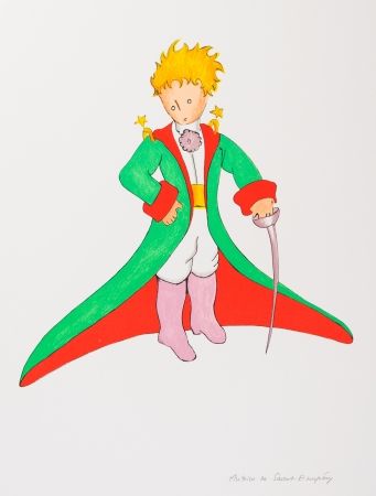 Litografia Saint-Exupéry - Le Petit Prince en grand manteau