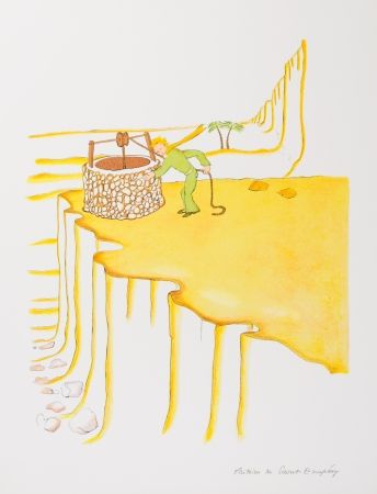 Litografia Saint-Exupéry - Le Petit Prince et le puit dans le désert