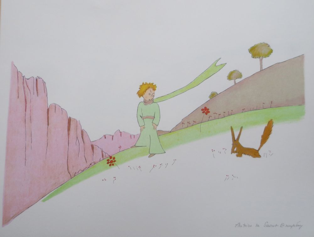 Litografia Saint-Exupéry - Le petit prince et le renard