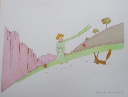Litografia Saint-Exupéry - Le petit prince et le renard