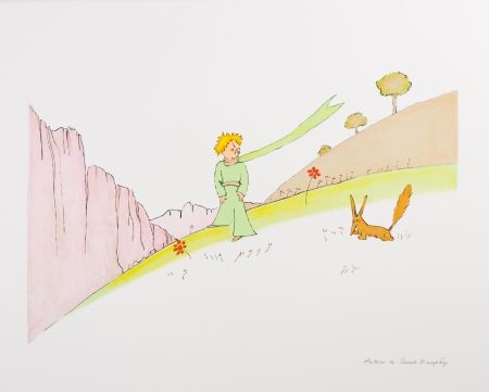 Litografia Saint-Exupéry - Le Petit Prince et le renard