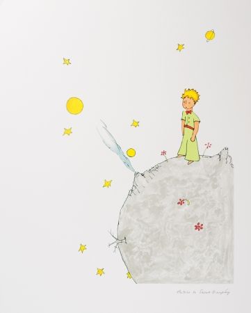 Litografia Saint-Exupéry - Le Petit Prince sur l'astéroide B-612