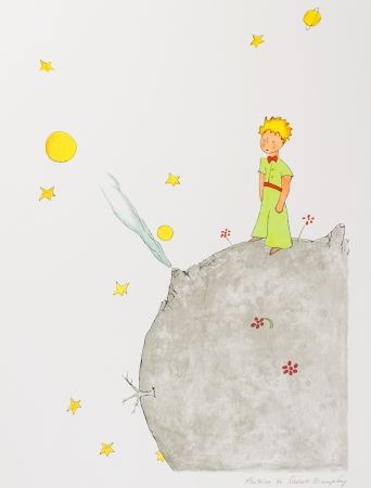 Litografia Saint-Exupéry - Le Petit Prince sur l'astéroide B-612