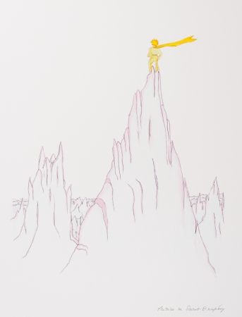 Litografia Saint-Exupéry - Le Petit Prince sur les cimes