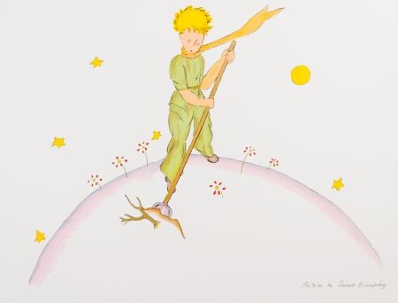 Litografia Saint-Exupéry - Le Petit Prince sur sa planète