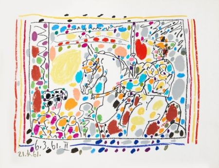 Litografia Picasso -  Le Picador II, 1961, Original Lithograph in 24 colours 