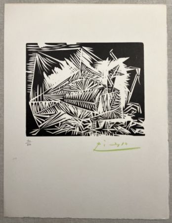 Linoincisione Picasso - LE PIGEONNEAU. Linogravure pour 