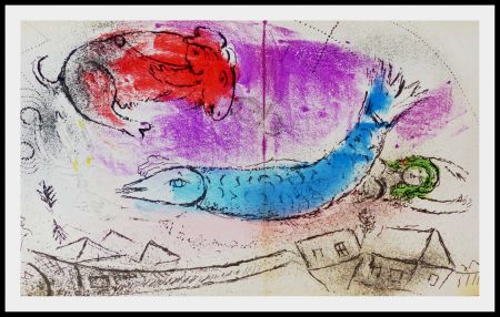 Litografia Chagall - LE POISSON BLEU