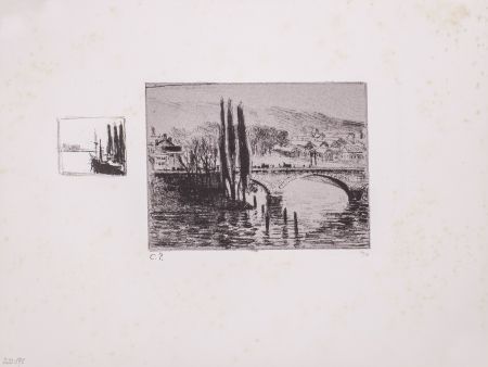 Litografia Pissarro - Le Pont Corneille