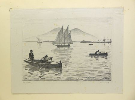 Litografia Marquet - Le Port de Naples, 1926. Signé et numérotée. 