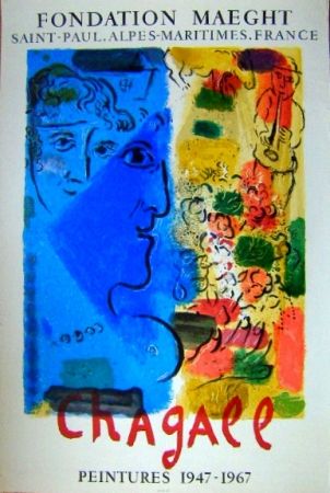 Litografia Chagall - Le Profil Bleu