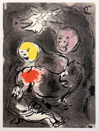 Litografia Chagall - LE PROPHÈTE DANIEL AVEC LES LIONS. Lithographie originale pour 