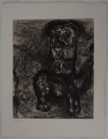Incisione Chagall - Le rat et l'éléphant