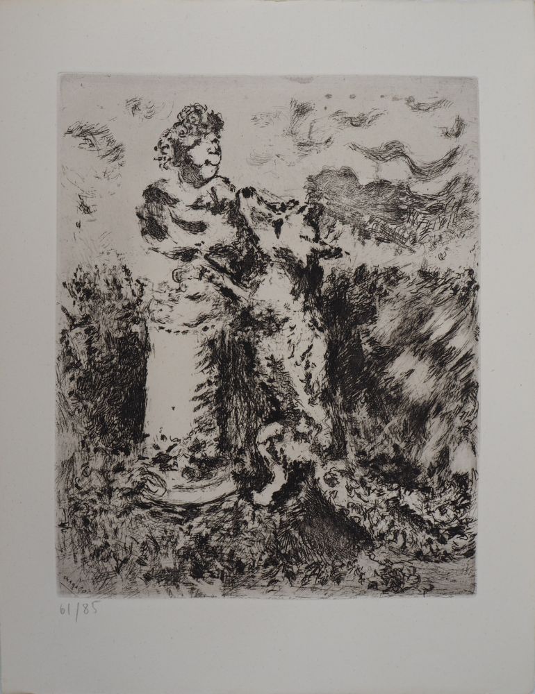 Incisione Chagall - Le renard et le buste