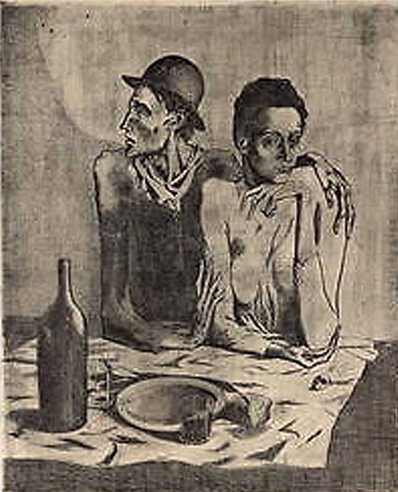 Litografia Picasso (After) - Le Repas Frugal