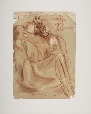 Incisione Su Legno Dali - Le Repentir de Dante, 1963