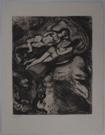 Incisione Chagall - Le repos (La vieille et les deux servantes)