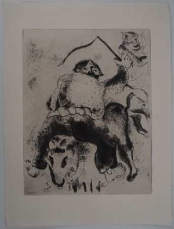Incisione Chagall - Le rodéo (Le père Mitiaï et le père Miniaï)