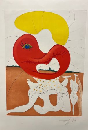 Acquaforte Dali - Le Sang du yin et du yang ( La conquista del Cosmos)