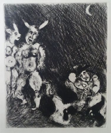 Acquaforte Chagall - Le Satyr et le passant