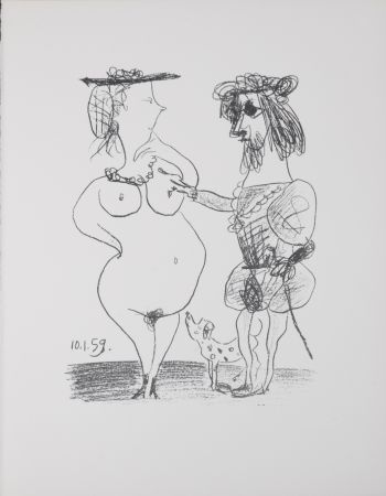 Litografia Picasso - Le seigneur et la dame, 1972