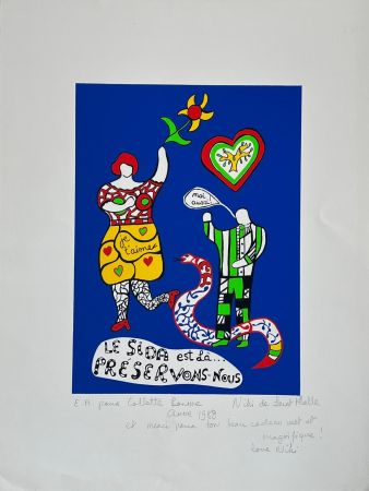 Serigrafia De Saint Phalle - Le Sida est là… préservons-nous 