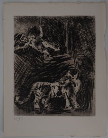 Incisione Chagall - Le singe et le léopard