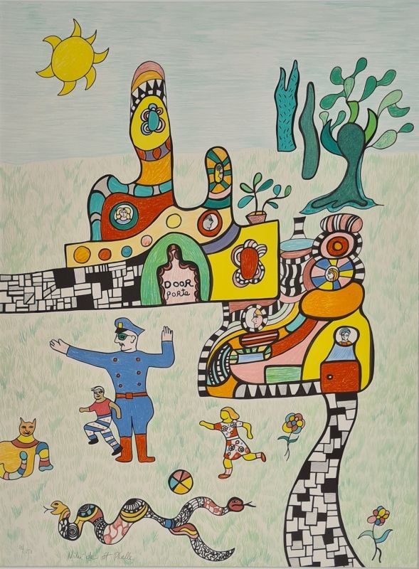 Litografia De Saint Phalle - Le sortie de l'école 