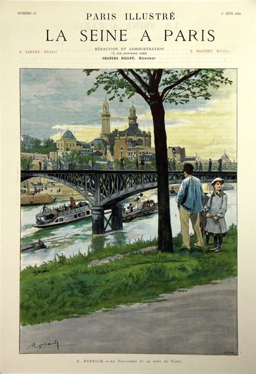 Litografia Grasset - Le Trocadero et le Pont de Passy