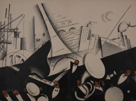 Litografia Colin - Le Tumulte Noir, Jazz Orchestra, C. 1927