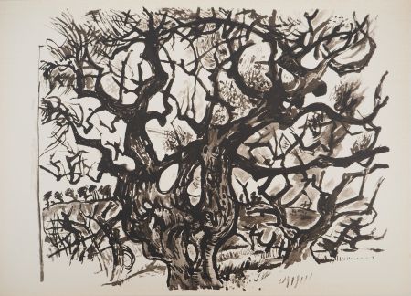 Litografia Pignon - Le vieil arbre